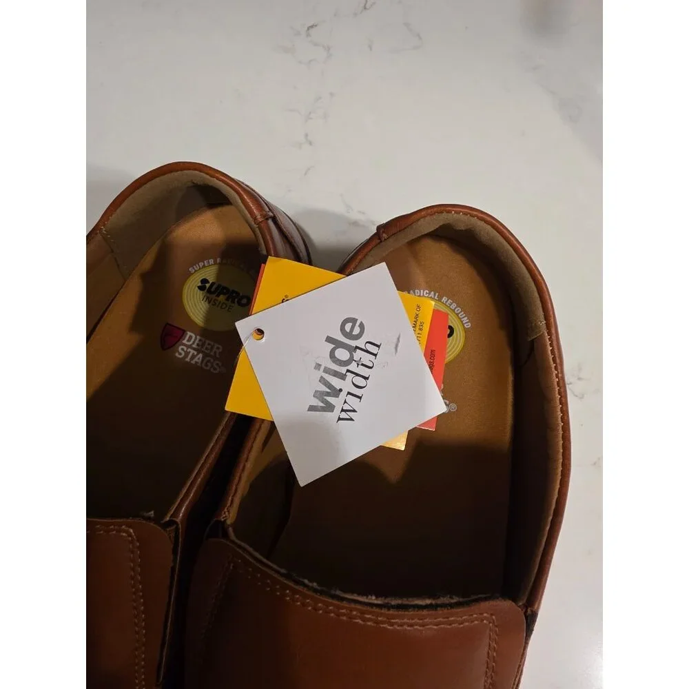 NWT Men's sz 11W Deer Stags Bayport Dark Luggage Supro Inside Slip On Loafer - Picture 3 of 8